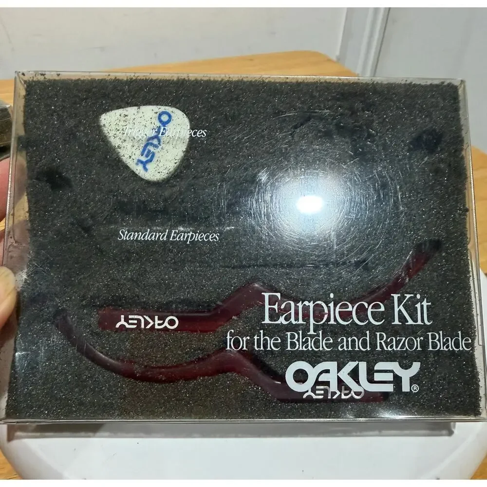 Vintage Oakley Blade & Razor Blade Earpiece Kit Rootbeer w White Pick NOS